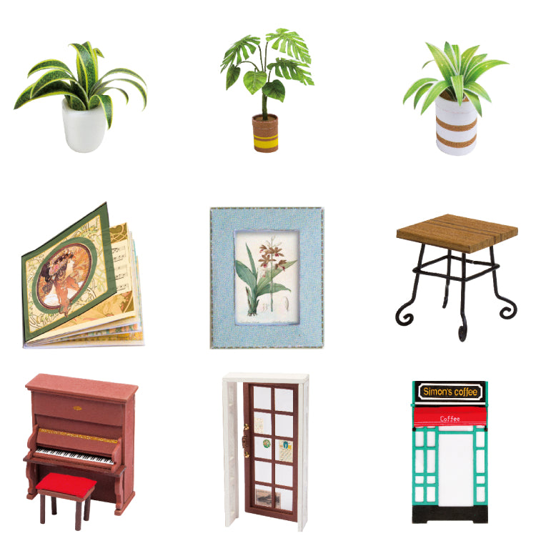 Robotime 1:24 DIY Miniature Mini Dollhouse Kit Home Decor Simon's Coffee DG109