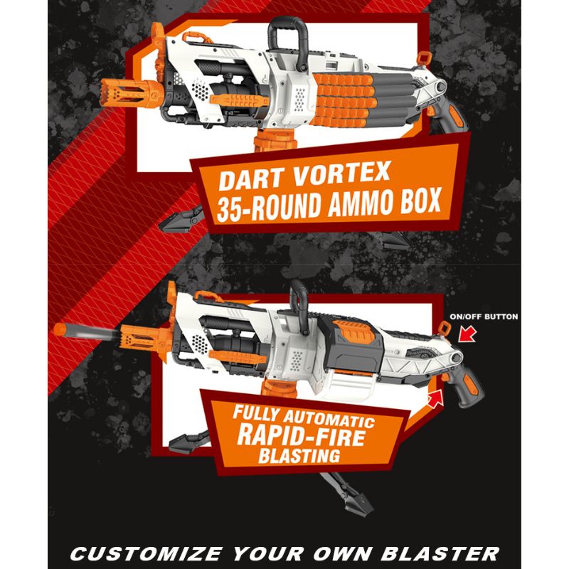 Rapid Roller Blaster Electric Motorised Dart Shooting Gun Toy 40 Soft Foam Bullet