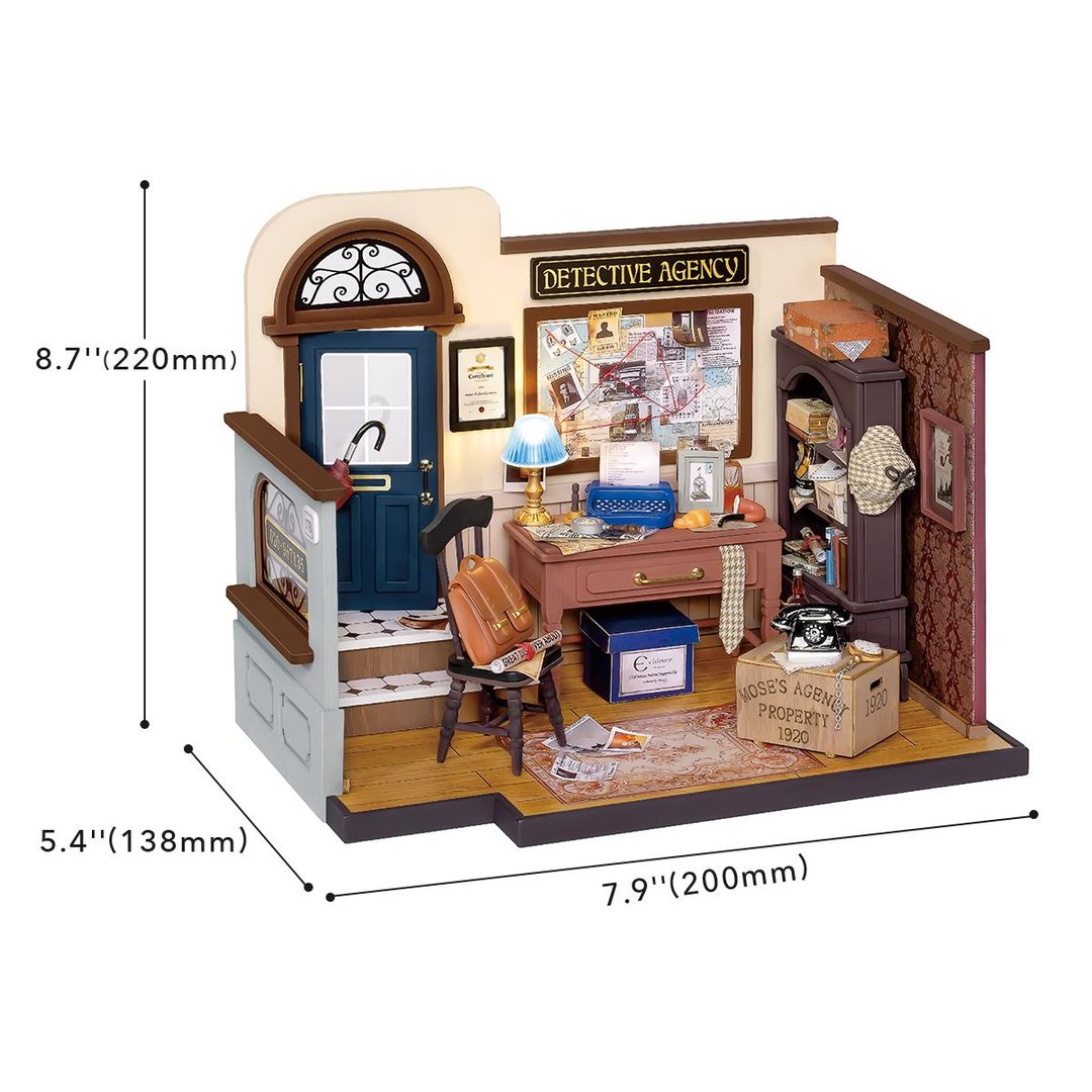 Robotime Rolife Mose's Detective Agency DIY Miniature House Kit DG157