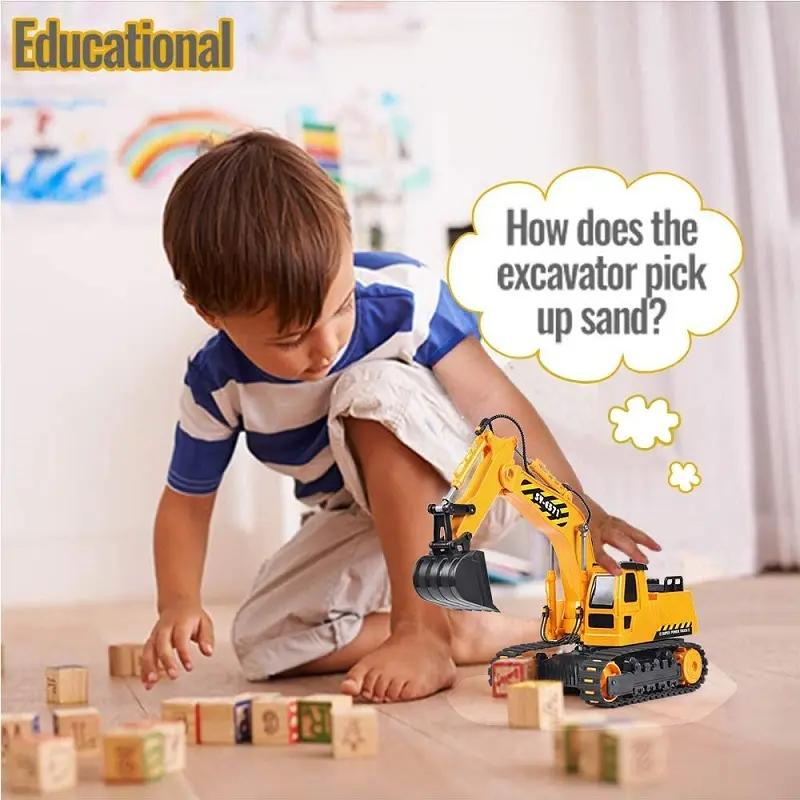 Double E E571-003 2.4GHz Remote Control Excavator Truck 1/26 Scale Excavator Construction Vehicles With Lights Toy Car