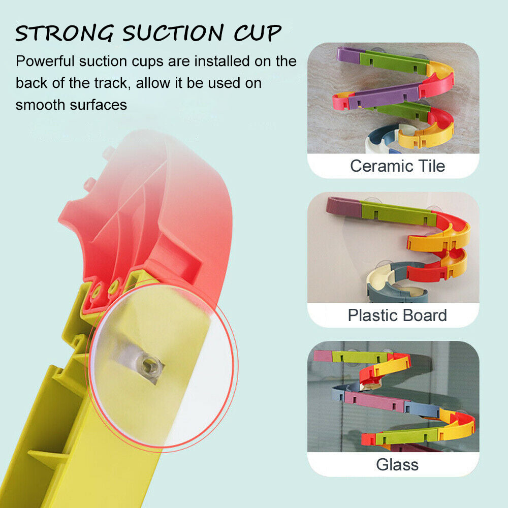 66PCS DIY Baby Kid Bath Tub Shower Toy Track Run Slide Water Play Spray Set