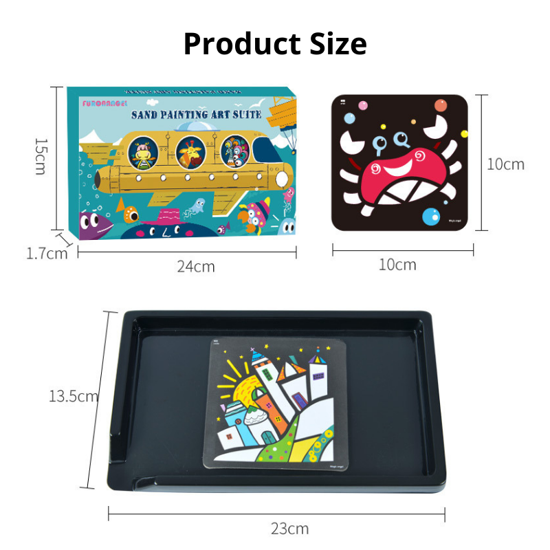 DIY Colored Sand Painting Art Suite Kit for Kids with 10 Sheets Painting Cards Set Children Art Toy