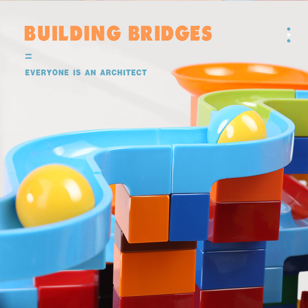 240Pc Duploed Marble Track Toy Set | Building Blocks Maze Ball Track Preschool Toy Kids