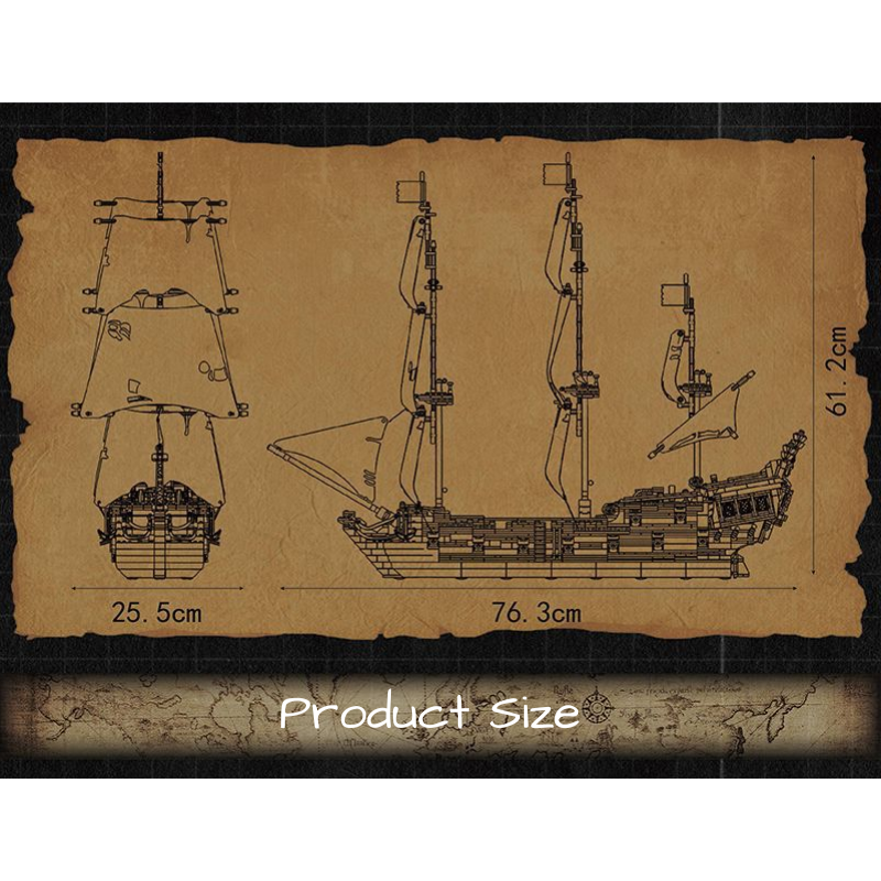 2868pcs Mould King 13111 Black Pearl Pirates Ship Building Blocks Toy Set