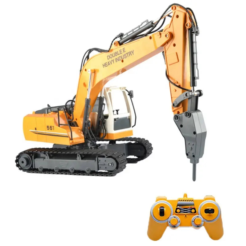 Double E E561-003 RC Excavator Truck  1/16 Scale 2.4GHz 3 In 1 Construction Truck Metal Shovel and Drill RC Toy For Kids