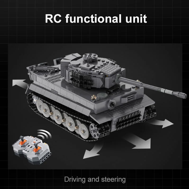 CaDA C61071W 925PCS WW2 German Tiger Tank RC Tank Building Blocks Toy Set