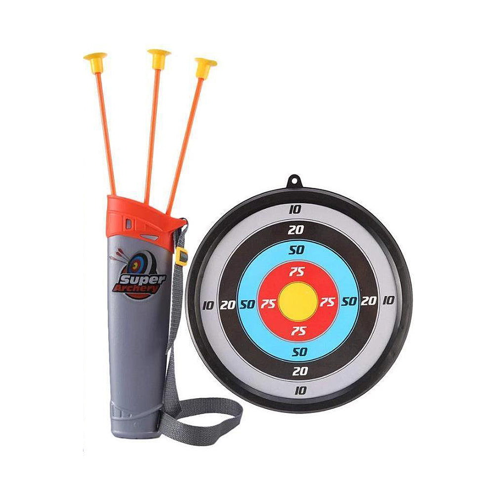 Light Up Laser Aiming Bow with 3 Suction Cup Arrows Kid Archery Toy Set Red