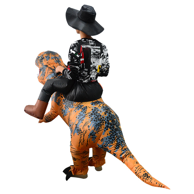 Fancy Mascot Dinosaur Inflatable Costume for Adult Man Woman Ride on Dino Halloween Cosplay Dress Christmas T-rex Suit Book Week Costume