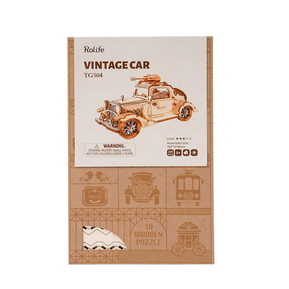 Robotime Retro Vintage Car DIY 3D Wooden Puzzle Model Kit Toy TG504