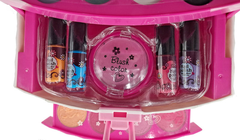 Kid Girls Makeup Set Jewellery Box Style Cosmetic Pretend Play Kit Princess Toy