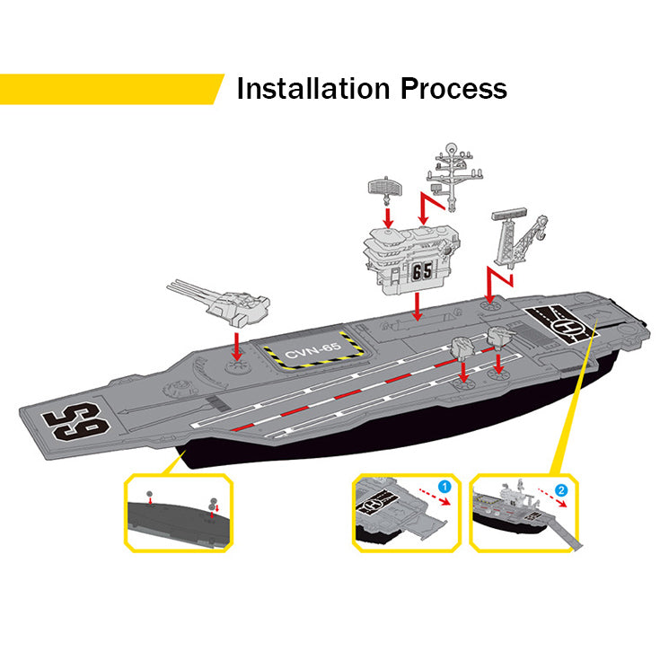 Aircraft Carrier Children Educational Toy Ship Model Collection Kid Gifts Plane