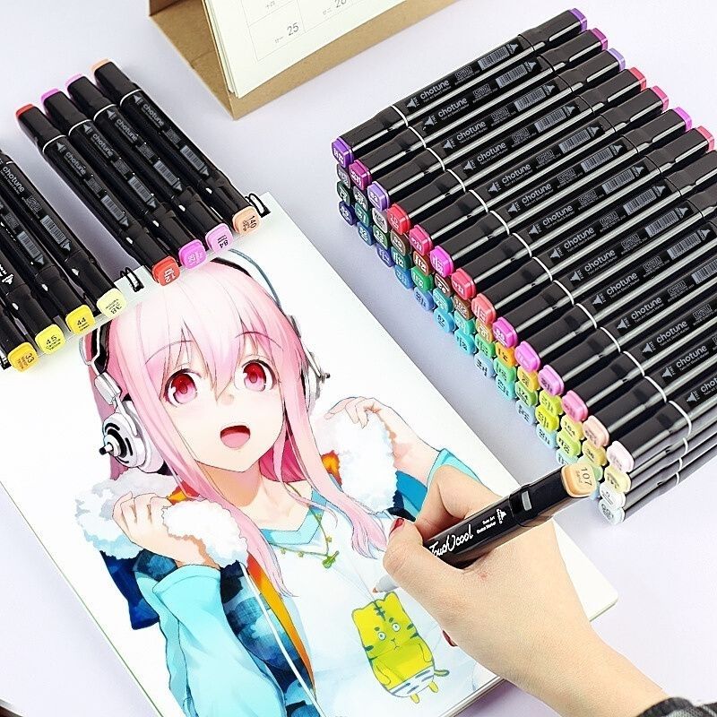 80 PCS Color Marker Art Set Double Head Alcohol Based Children Gift
