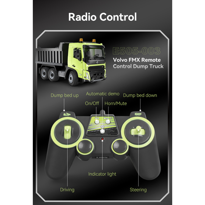 Double E E505-003 Remote Control 1:20 Volvo FMX Dump Truck Constructio –  Megajoy AU