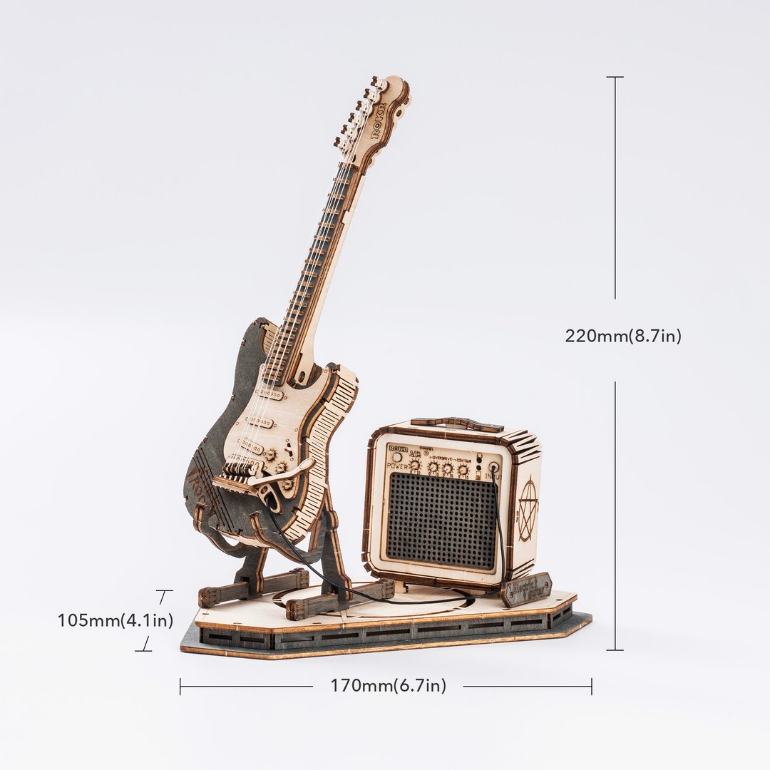 Robotime ROKR Electric Guitar Model 3D Wooden Puzzle TG605K