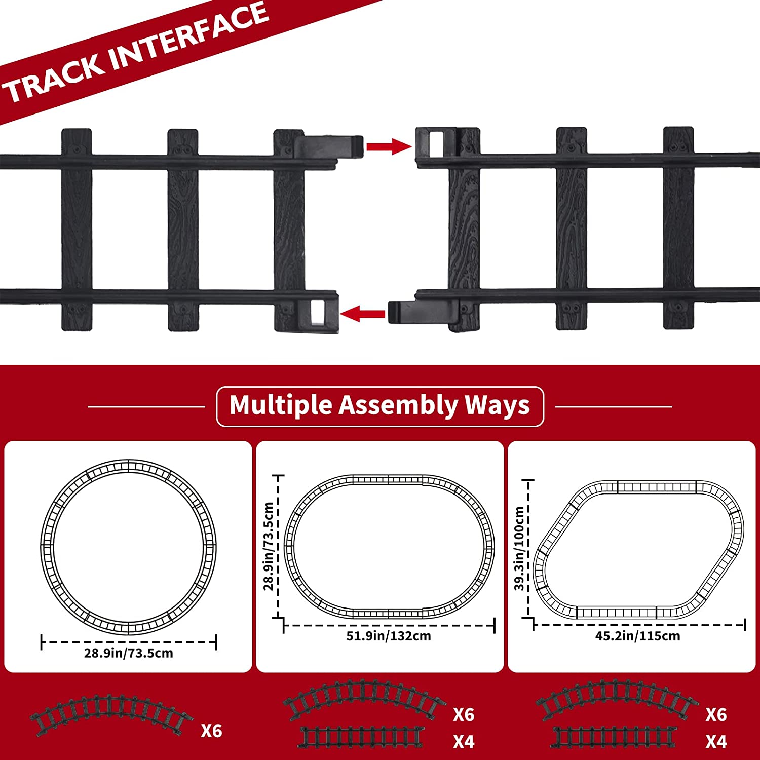 Christmas Steam Train Set for Kids with Light & Sounds Smoke Effect 10 Track Electric Train Set Great Accessory for Kids Gift