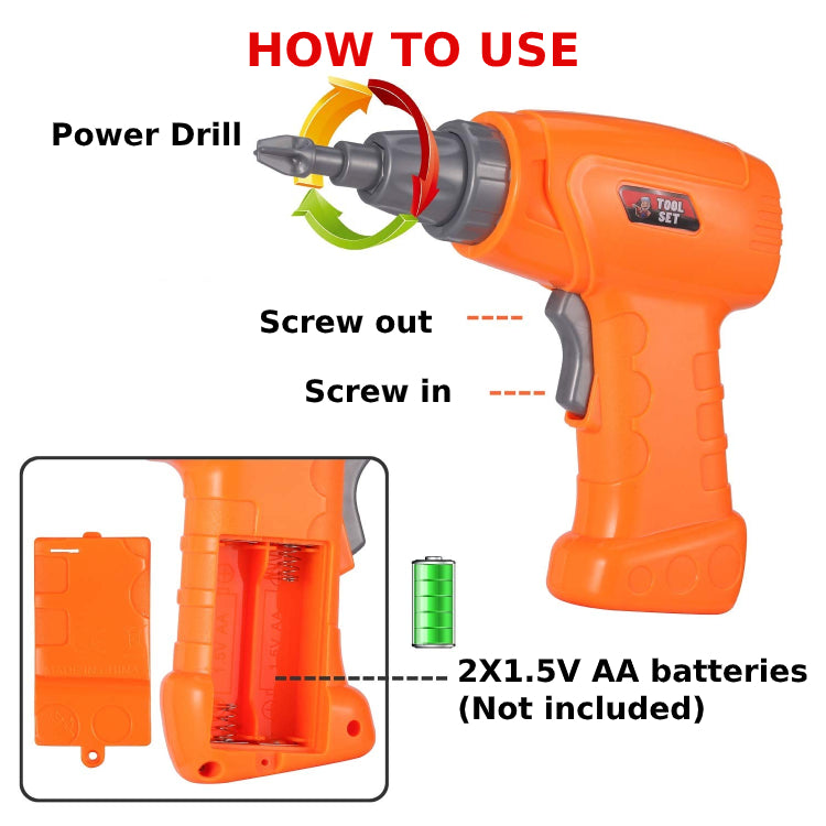 Children construction sets - 151PCS -  Peg Electric Drill Assemble & Building Toy Set