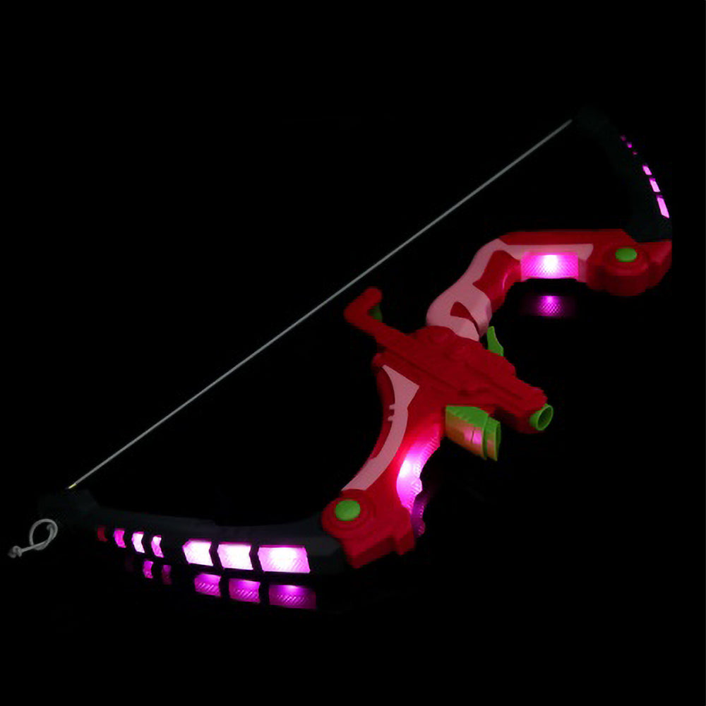 Light Up Laser Aiming Bow With 3 Suction Cup Arrows Kids Archery Toys Set Girls