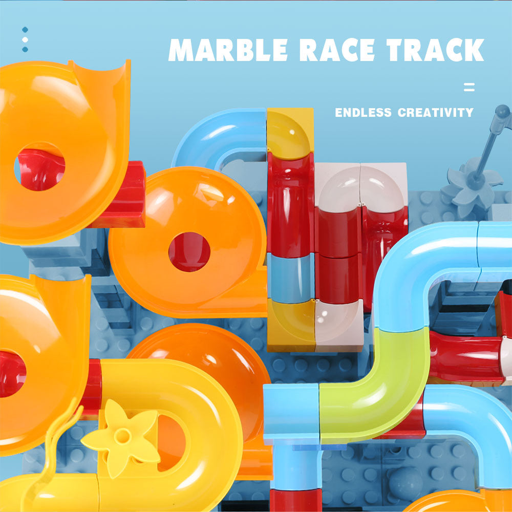 80Pcs Duploed Marble Race Run Building Blocks Maze Ball Track Preschool Toy Kids