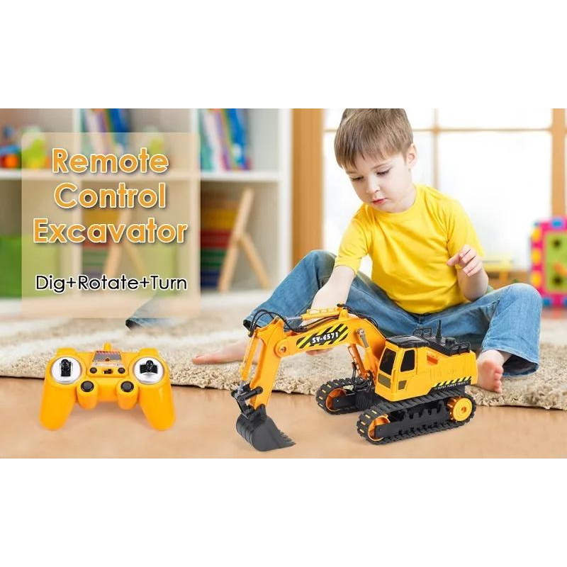 Double E E571-003 2.4GHz Remote Control Excavator Truck 1/26 Scale Excavator Construction Vehicles With Lights Toy Car