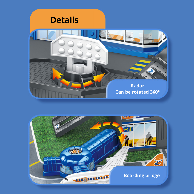 Large Aviation Airport Model Kids Play Transport Engineering Boys Toys Vehicles Car Planes