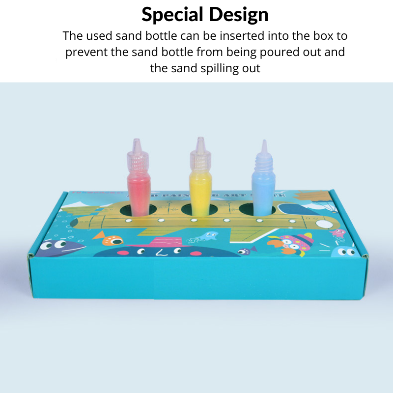 DIY Colored Sand Painting Art Suite Kit for Kids with 10 Sheets Painting Cards Set Children Art Toy