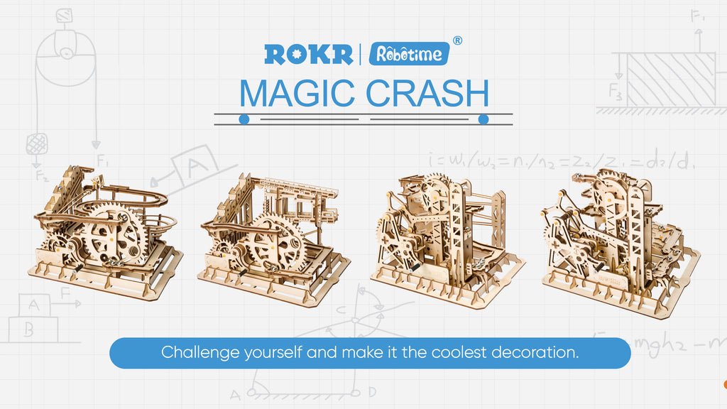 Robotime 3D DIY Wooden Puzzle Marble Squad Trapdoors Marble Run LG502