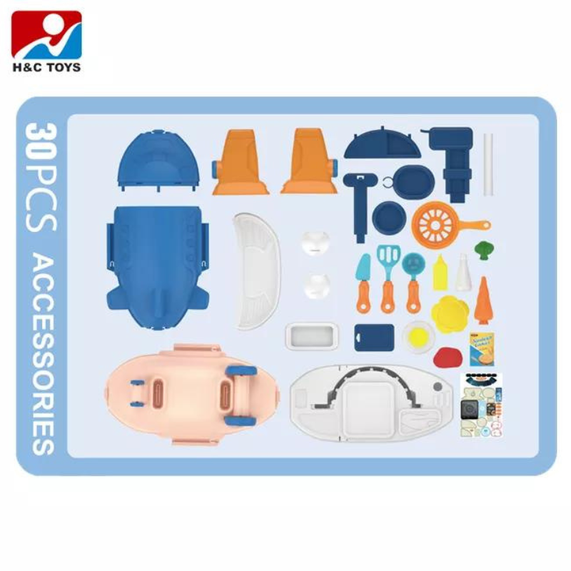 30pcs 2-in-1 Plane Pretend Play Big Kitchen Stove Food Cooking Set Children Education Play House Toys Kids Gift