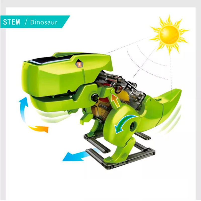 3 In 1 DIY Science Solar Power Energy System Robot Kit Solar Powered T-Rex Ground Drill Truck Beetle STEM Learning Kids Toy
