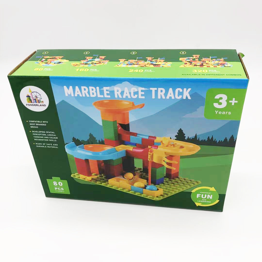 80Pcs Duploed Marble Race Run Building Blocks Maze Ball Track Preschool Toy Kids