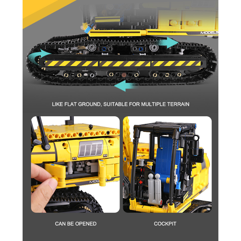 1830pcs Mould King 13112 Mechanical Digger Motorized Excavator APP Remote Control Building Blocks Toy Set