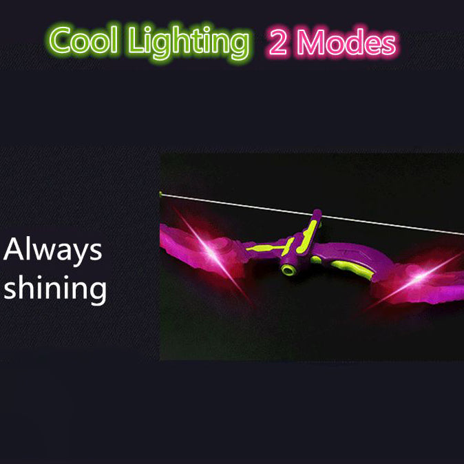 Fonderland Light Up Bow With 3 Suction Cup Arrows Kids Archery Toys Set Girl Like Gift