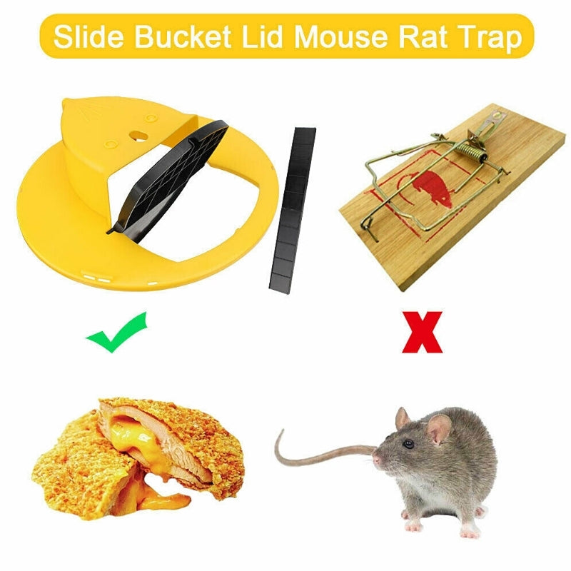Rolling Lid Bucket Mouse Trap Efficient Humane Mice Mouse Trap safe handling