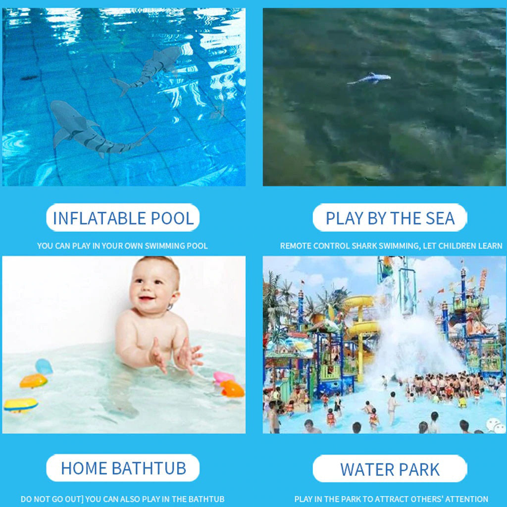 2.4GHz Electric Great White Shark Remote Control Swim Toy RC Boat Prank Gift Kid