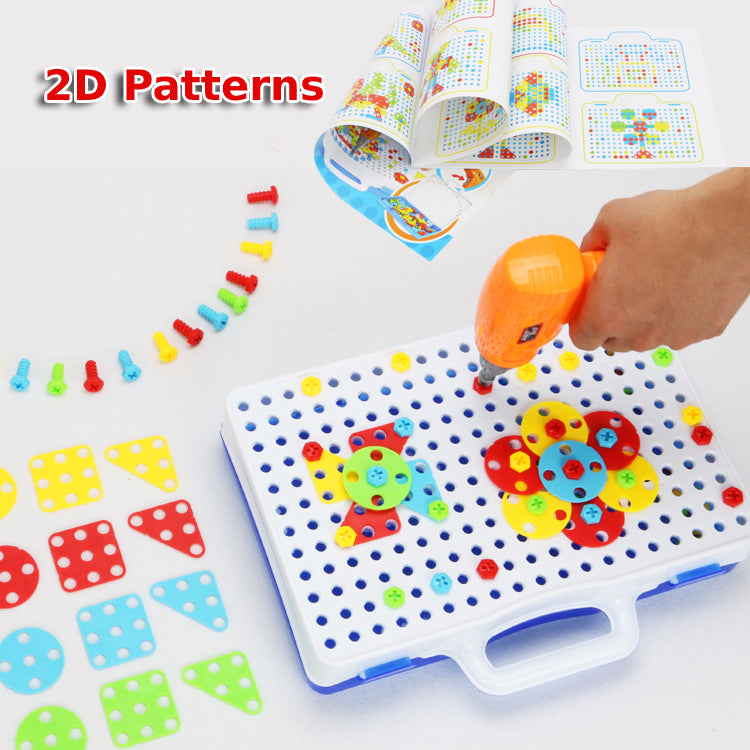 Children construction sets - 151PCS -  Peg Electric Drill Assemble & Building Toy Set