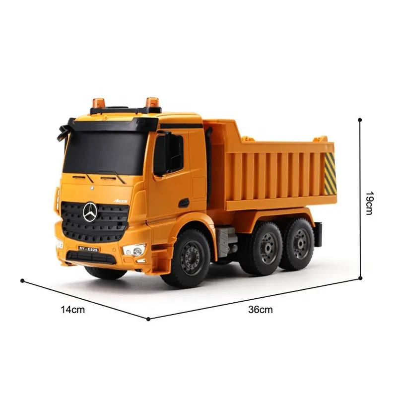 Double E E525-003 Remote Control Benz Dump Truck Toy 8 Channel 2.4Ghz Electric Dumping Construction Car Vehicles