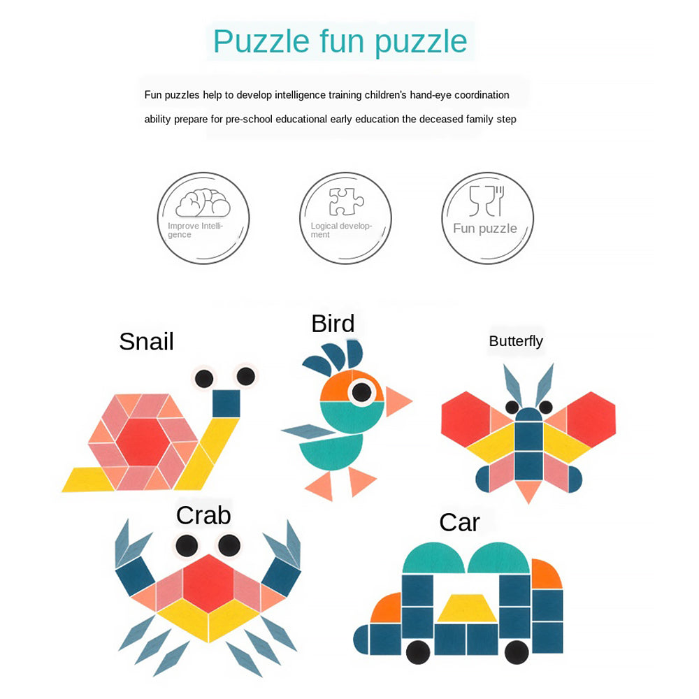 180Pcs Wooden Jigsaw Puzzle Games Montessori Educational Toys For Kids Patterns