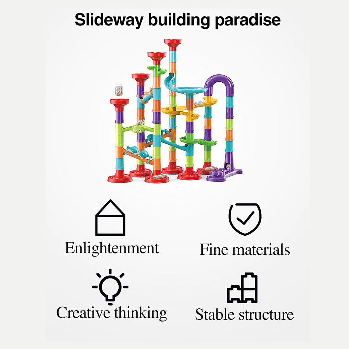 113pcs Marble Race Run Building Blocks Toys Educational Preschool Kids Deluxe Set