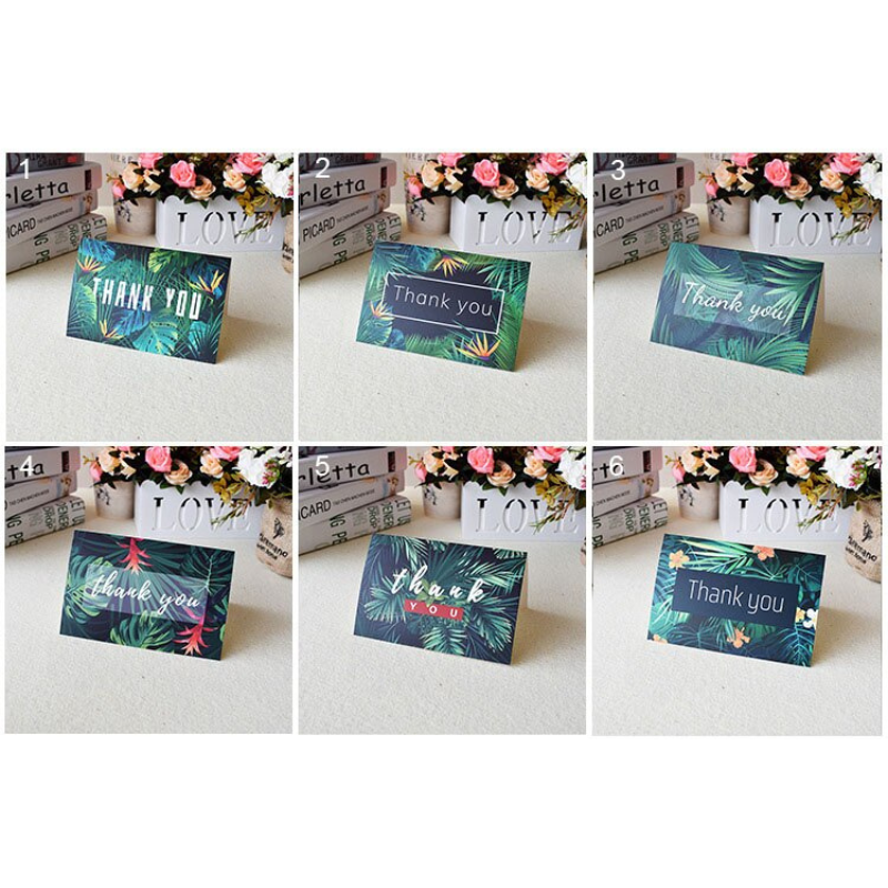 24pcs Premium Greeting Cards Thank You Cards 6 Styles Bulk Mixed Party Card Pack With Envelopes and Stickers - Tropical Plants