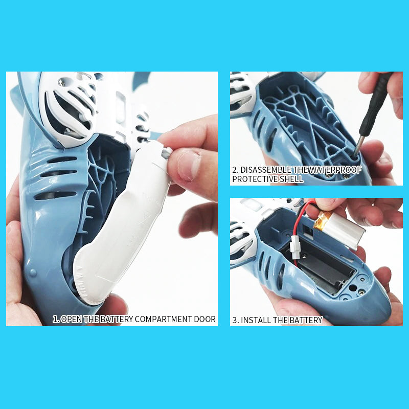 2.4GHz Electric Great White Shark Remote Control Swim Toy RC Boat Prank Gift Kid