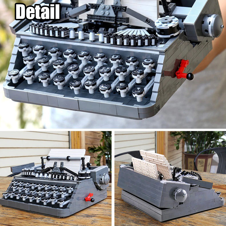 1618 Pcs Type Writer Classic Typewriter Mechanical Building Blocks Bricks Kids and Adult Gift Toy