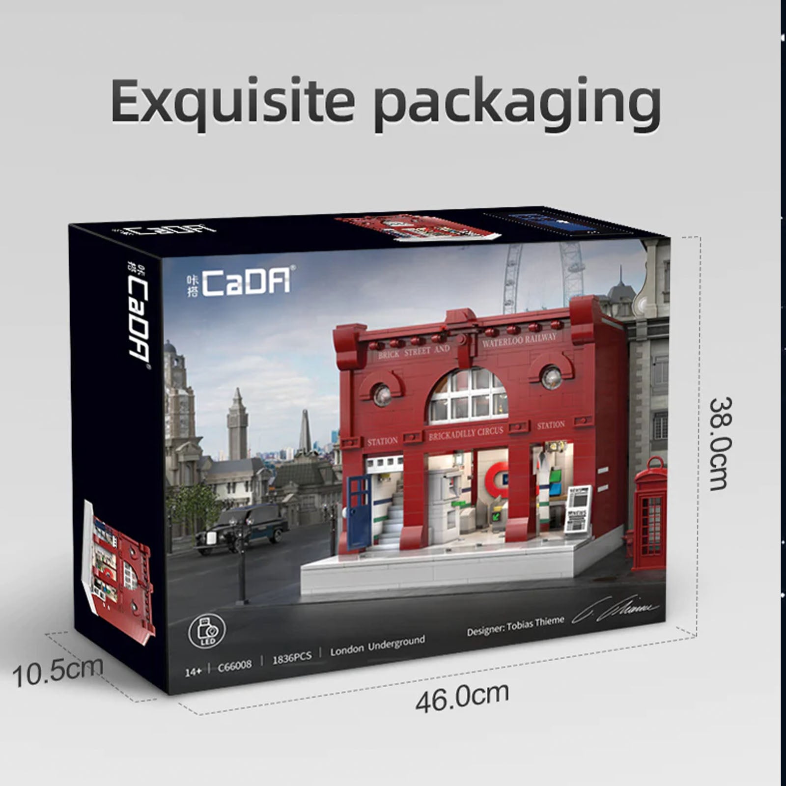 CaDA C66008W 1836 PCS London Underground Station Building Brick British Street Style