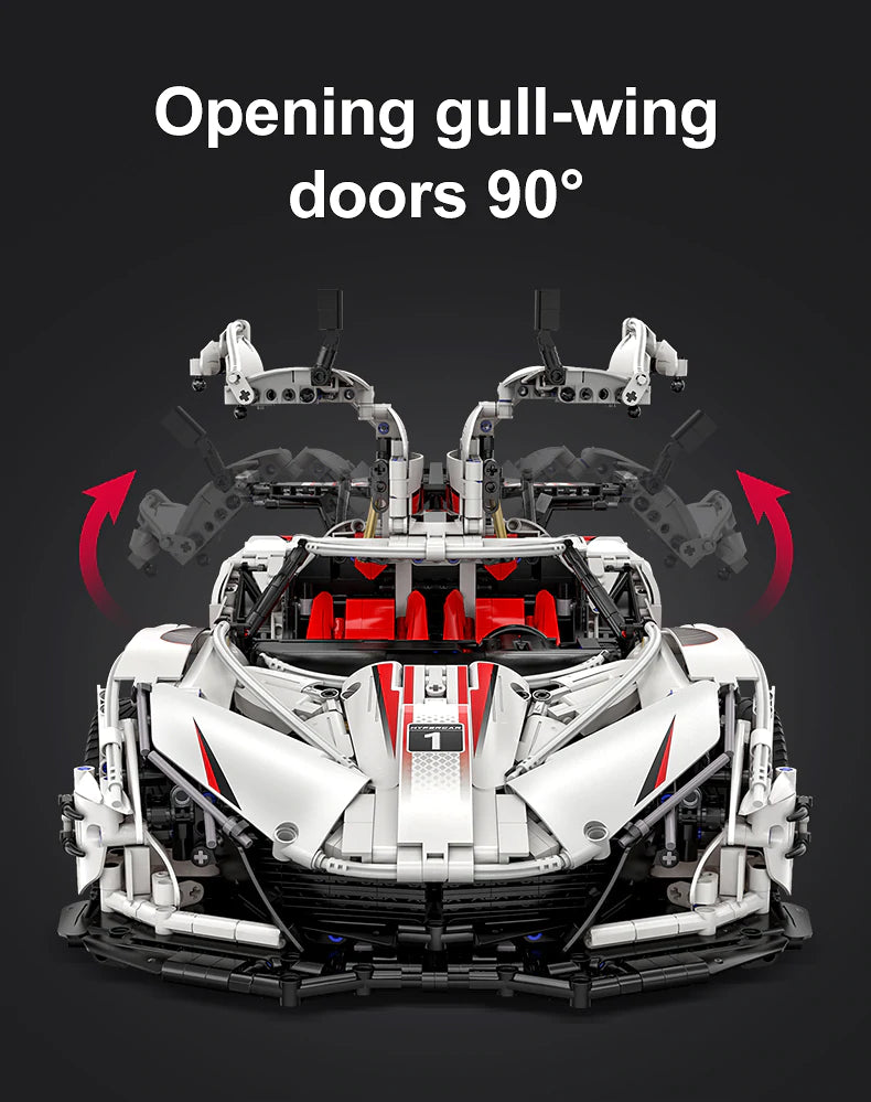 CADA C61053W 4449pcs V12 Hypercar Master Supercar Series Designed by Suhwan Ji 1:8