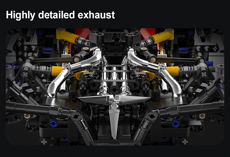 CADA C61053W 4449pcs V12 Hypercar Master Supercar Series Designed by Suhwan Ji 1:8