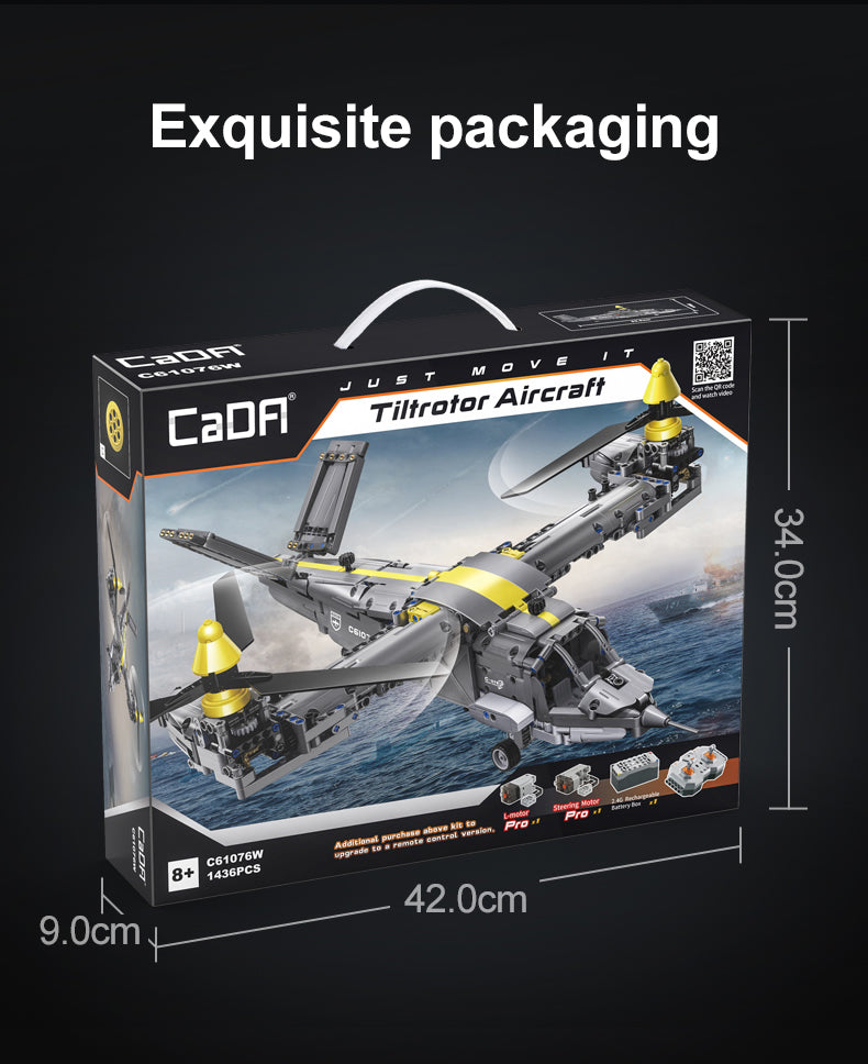 CaDA 1436 PCS Bell V-280 Valor Tiltrotor Aircraft Building Blocks Bricks
