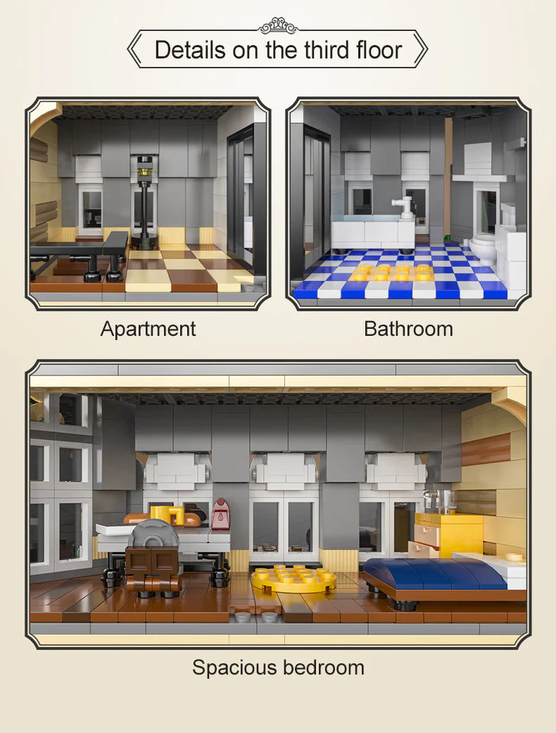 CaDA C66009W 3230 PCS Paris Restaurant Bricks Corner Building Luxurious Interior Perfect as a gift