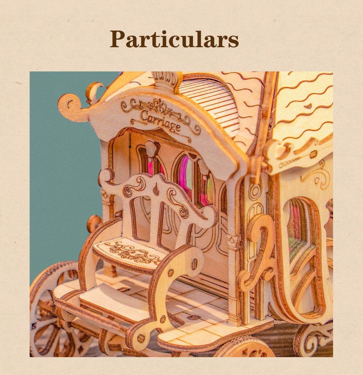 Robotime Classic Carriage Modern DIY 3D Wooden Puzzle Model Kit Toy TG506