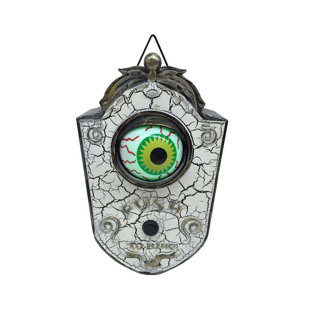 Halloween Doorbell with LED Lightup Eyes Creepy Sound Eyeball Doorbell Halloween Prop Spooky Toy Decoration Book Week Costume