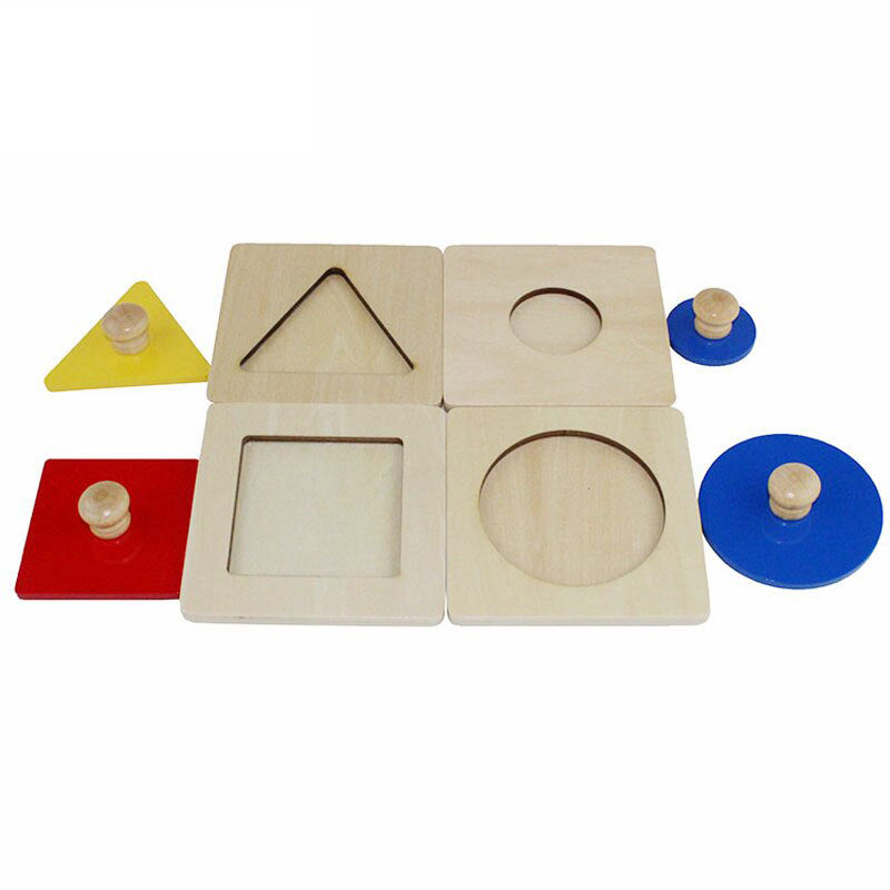 Montessori Shape Matching Board Wooden Puzzle Learning Educational Toy For Kids
