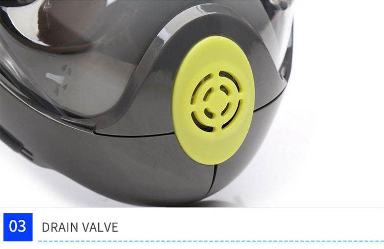 Flat Lens 180 Degree View Full Face Snorkel Mask Anti-Fog & Anti-Leak Design with GoPro Mount - Grey S/M Size