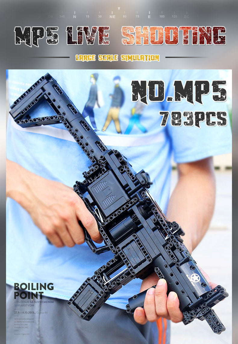 783PCS Mould King 14001 MP5 Motorised MP5 Gun Building Blocks Toy Assembly Set
